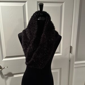 Sparkle soft black infinity scarf